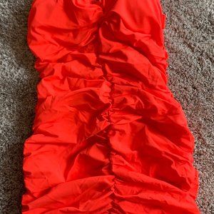 Neon red orange dress
